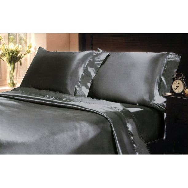New Luxurious 100% silk charmeuse Fitted Bottom sheet King Black Deep Pocket